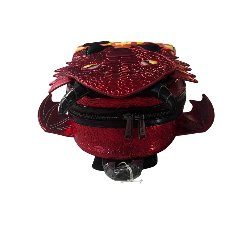 Loungefly Red Dragon Backpack BAM Exclusive Fire Breathing Metallic Mini NWT